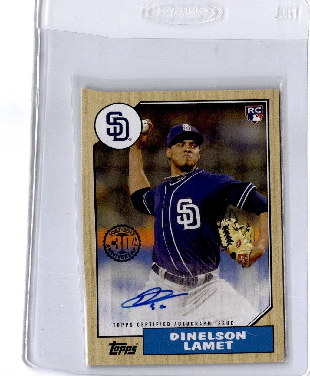 2017 Topps Update Dinelson Lamet 1987 Topps Baseball 30th Anniversary Autographs