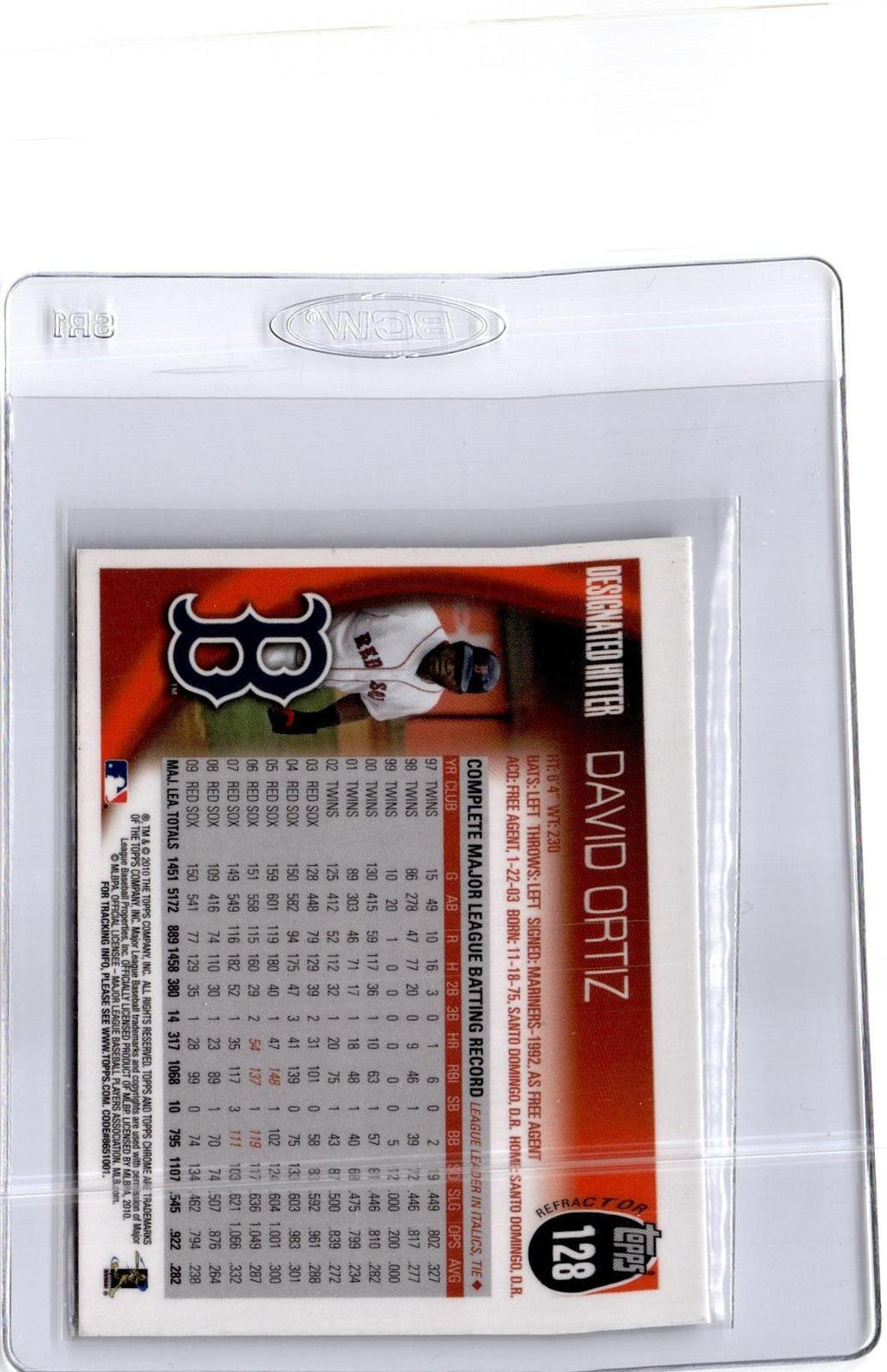 2010 Topps Chrome #128 David Ortiz X-Fractors