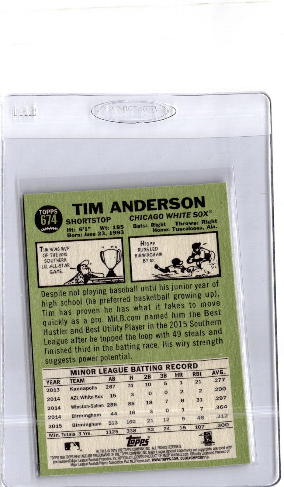 2016 Topps Heritage #674 Tim Anderson