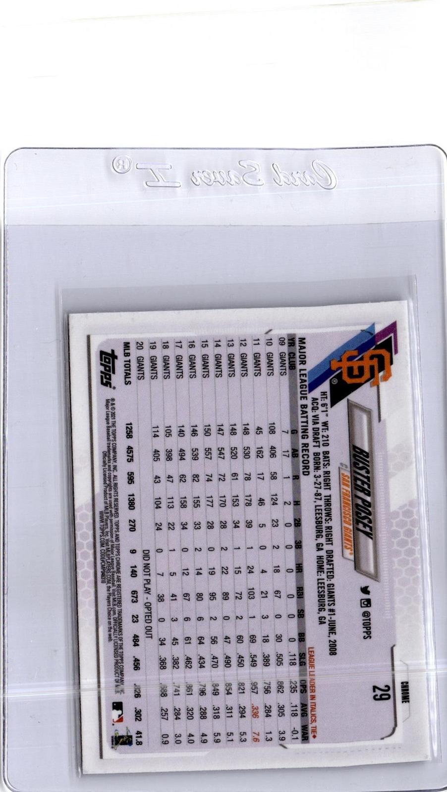 2021 Topps Chrome #29 Buster Posey Prism Refractor