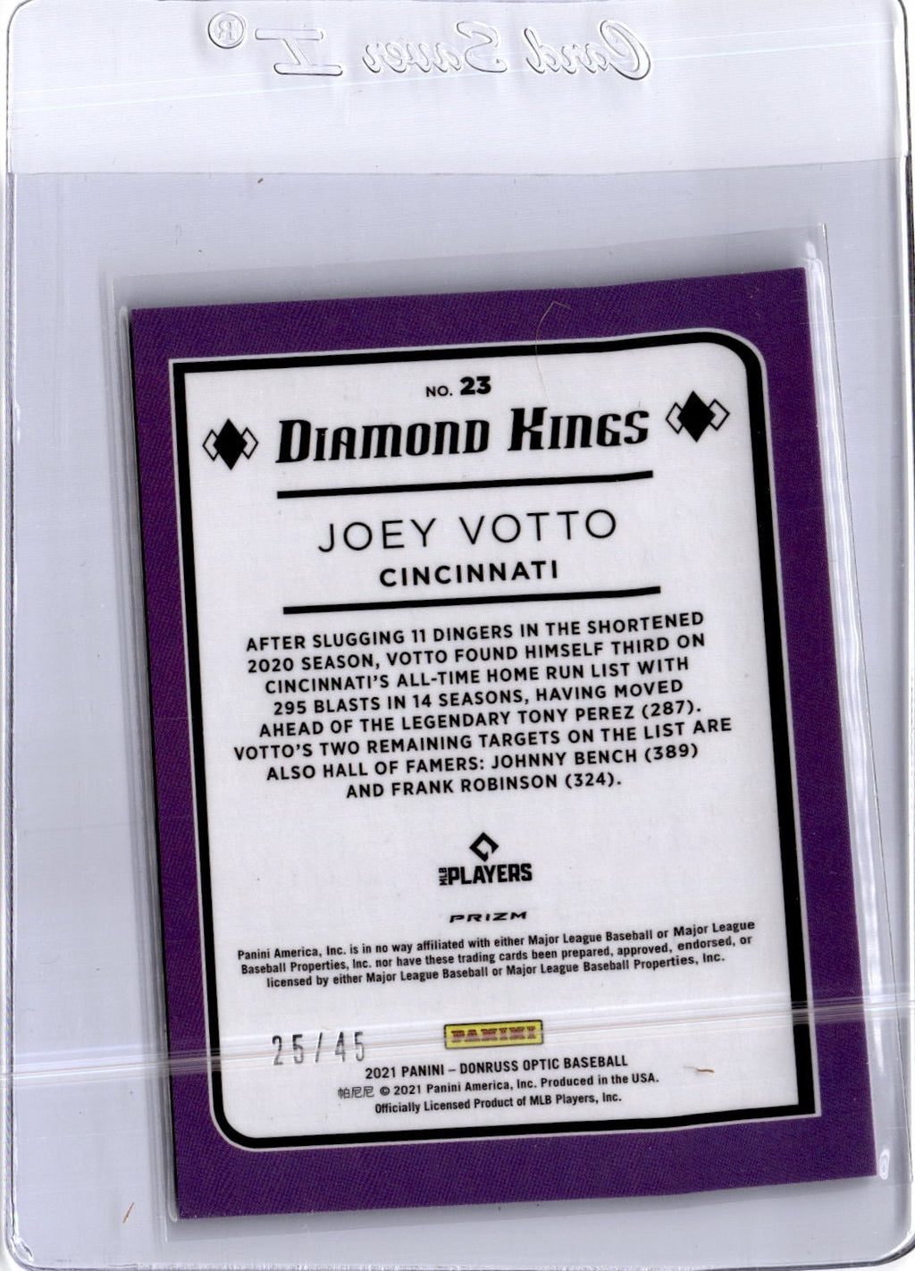 2021 Donruss Optic #23 Joey Votto Liberty #/45