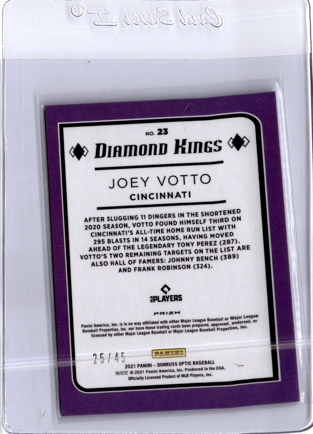 2021 Donruss Optic #23 Joey Votto Liberty #/45