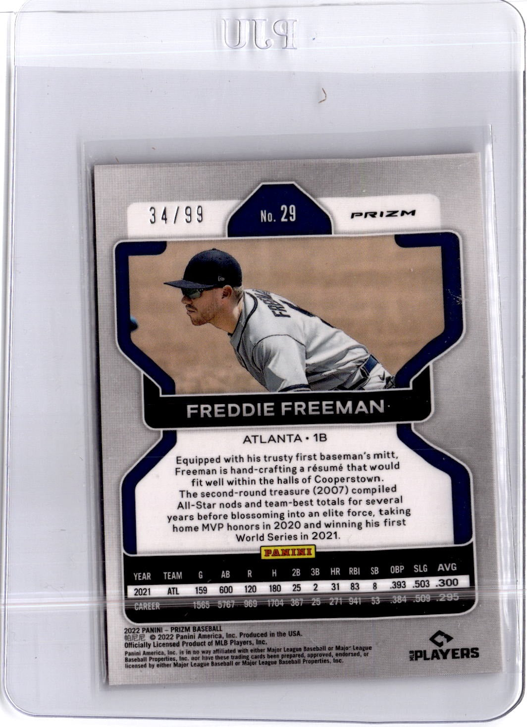 2022 Panini Prizm #29 Freddie Freeman White Wave Prizm