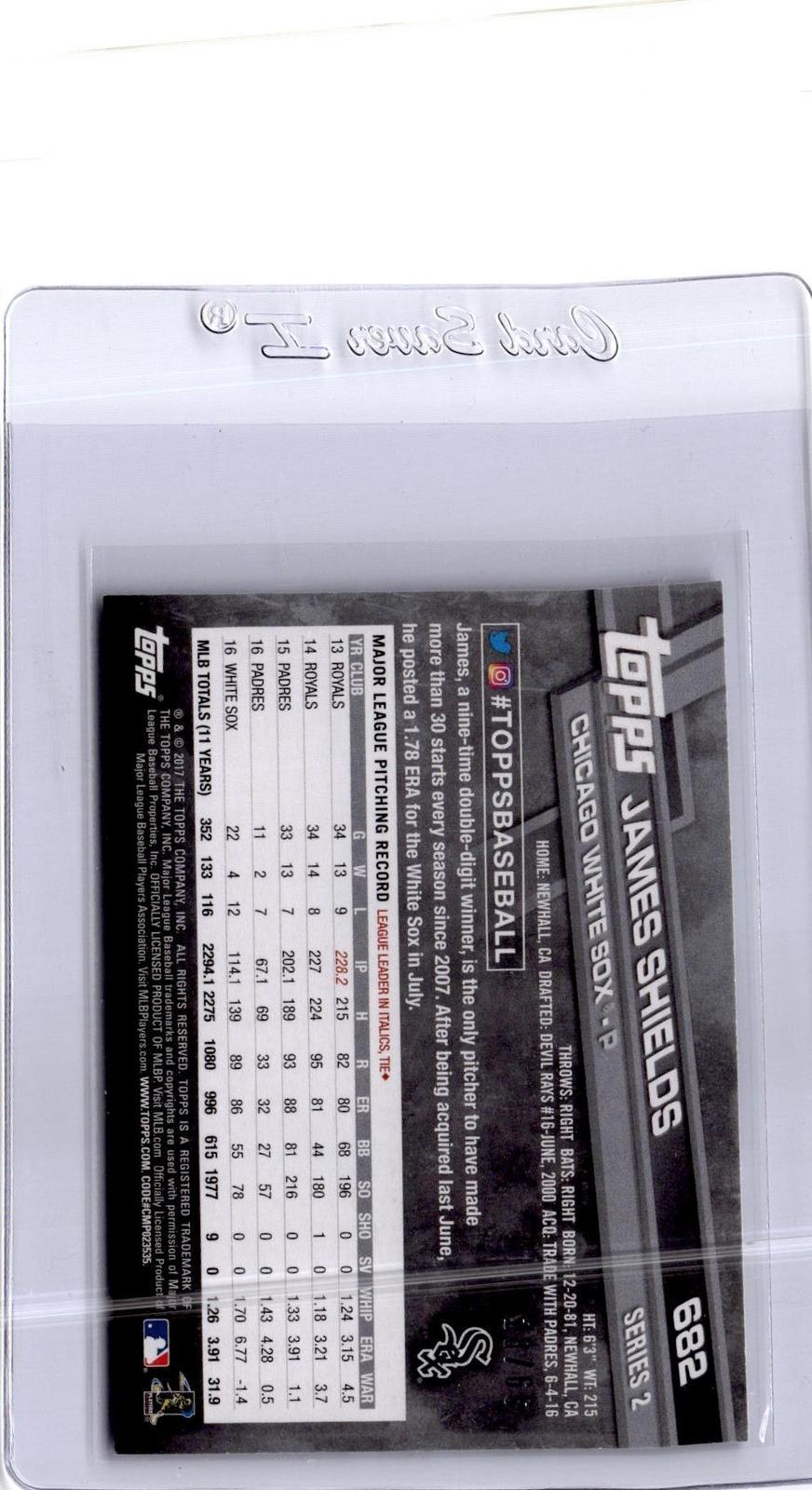 2017 Topps #682 James Shields Black #/66