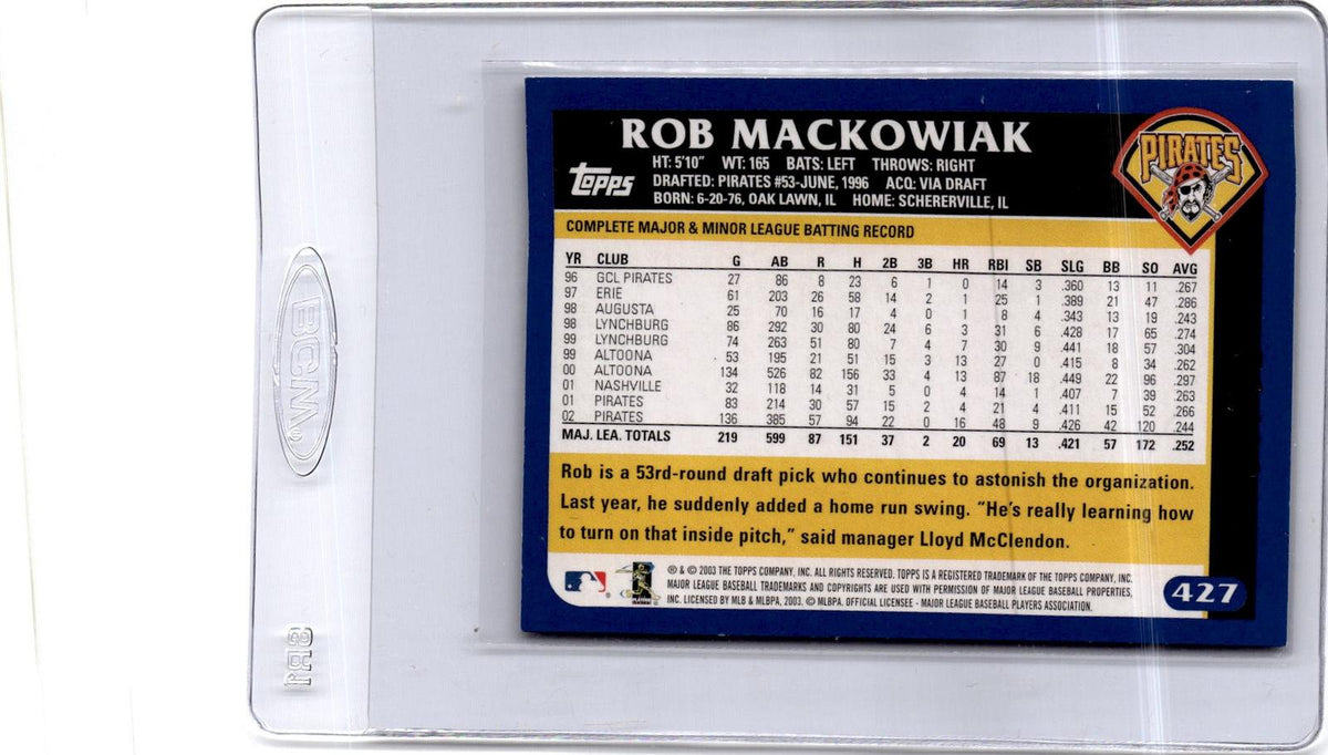 2003 Topps #427 Rob Mackowiak Black #/52