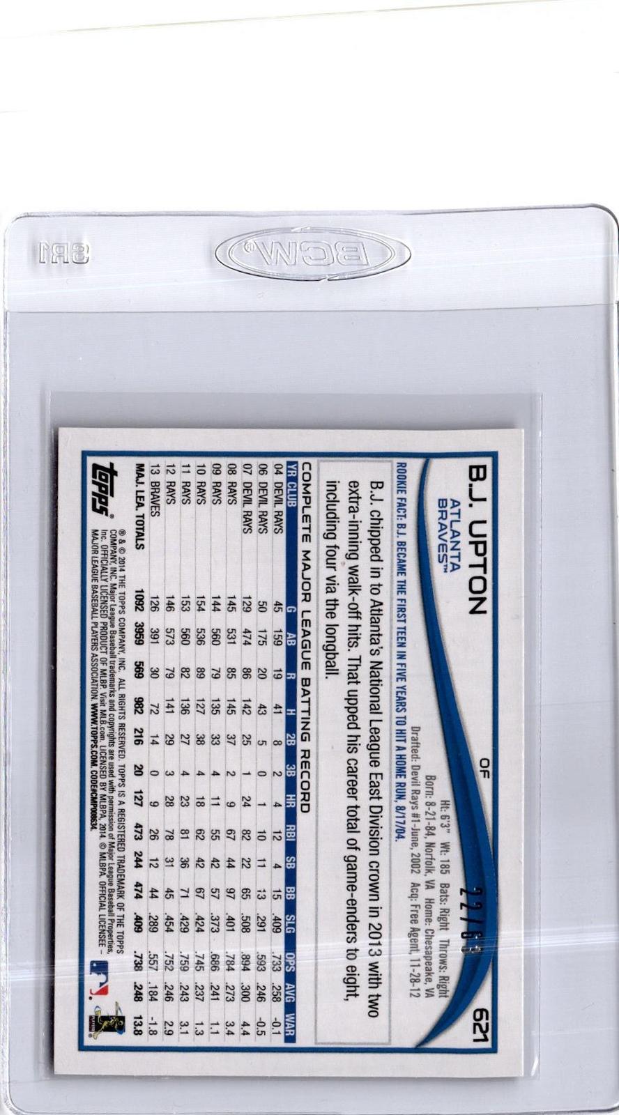 2014 Topps #621 B.J. Upton Black #/63