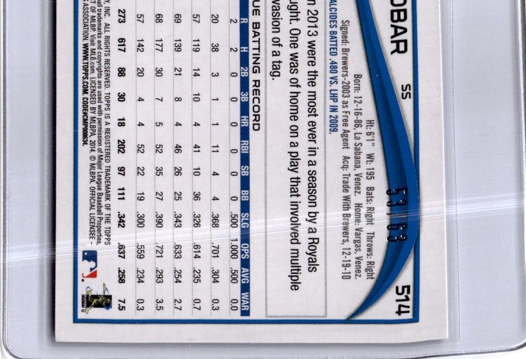 2014 Topps #514 Alcides Escobar Black #/63