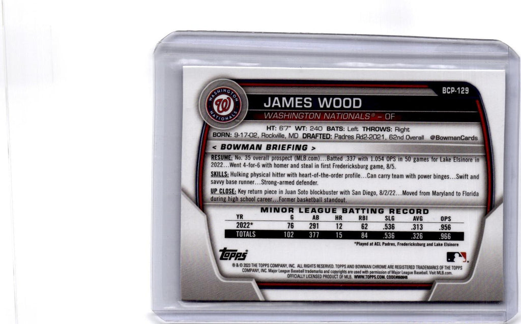 2023 Bowman Sapphire Edition #BCP-129 James Wood