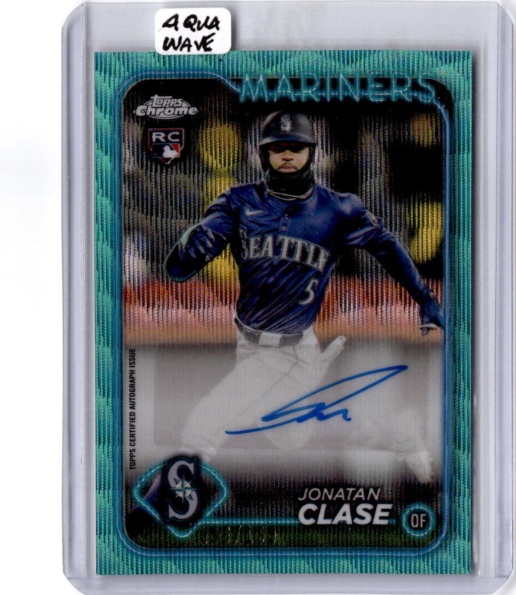 2024 Topps Chrome Update Jonatan Clase Autographs Aqua Wave Refractor #/199