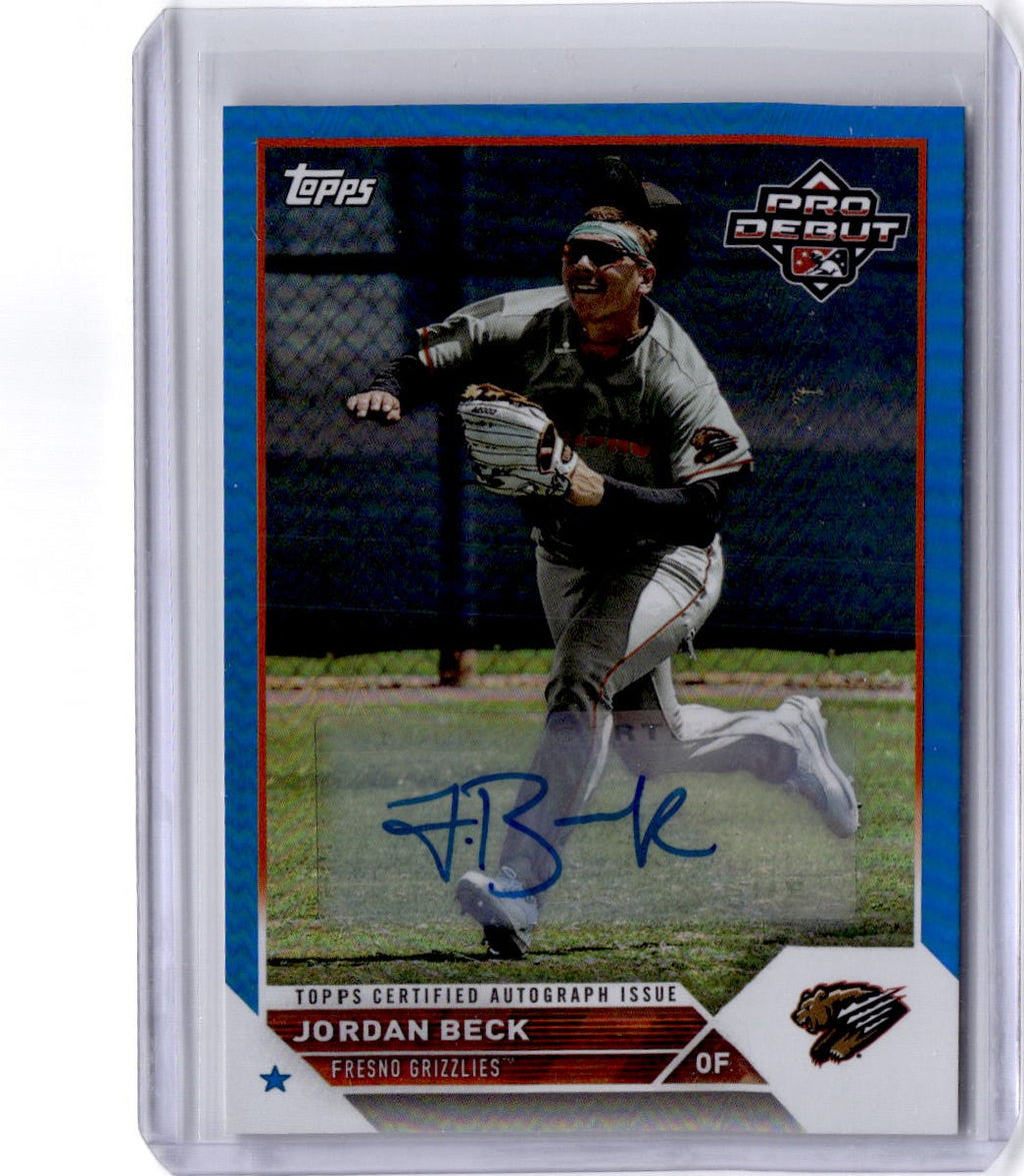 2023 Topps Pro Debut #PD-109 Jordan Beck Autographs Green #/99