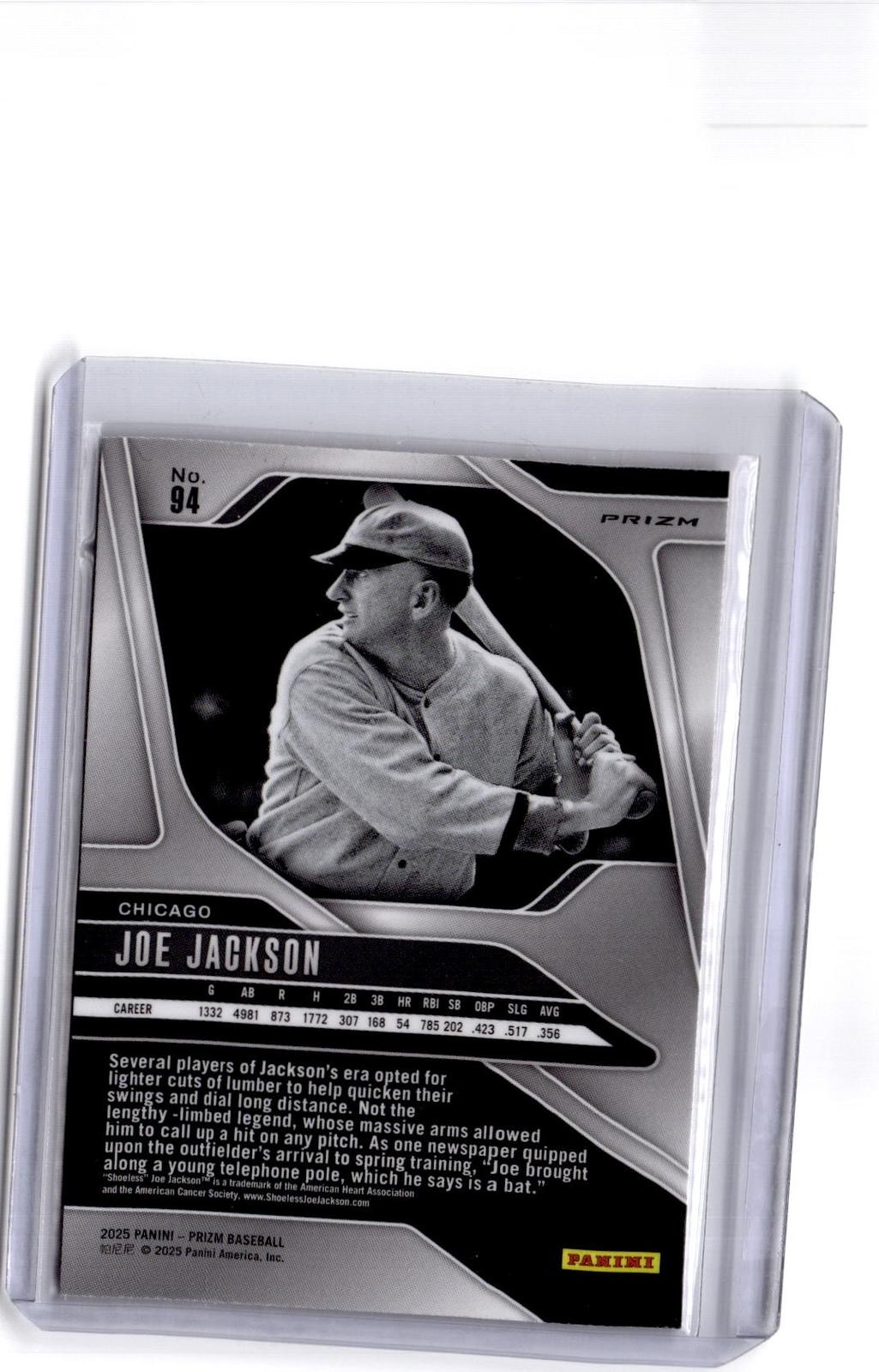 2025 Panini Prizm #94 Joe Jackson Red Ice Prizm