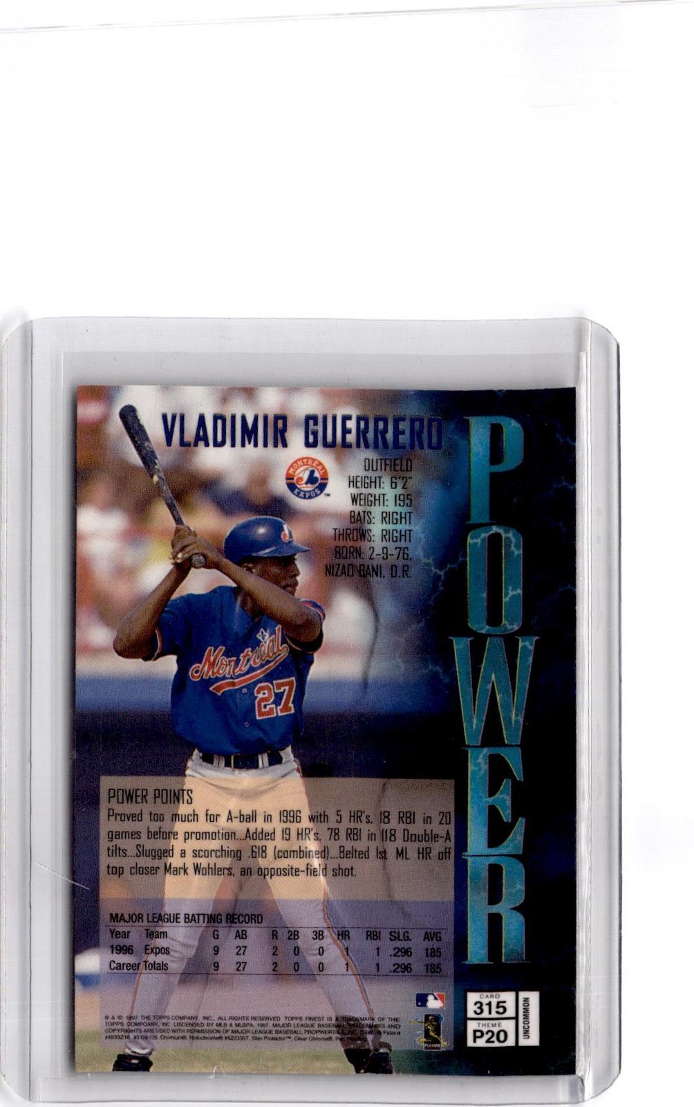 1997 Finest #315 Vladimir Guerrero Embossed Uncommon Silver