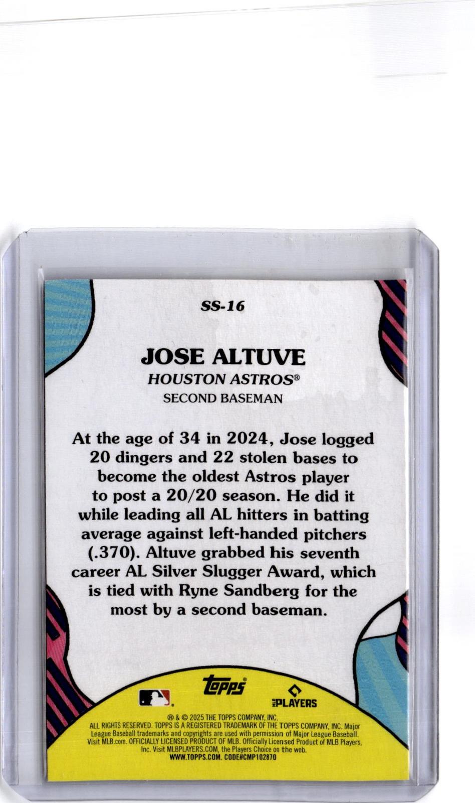 2025 Topps #SS-16 Jose Altuve Summer Superstars Gold #/50