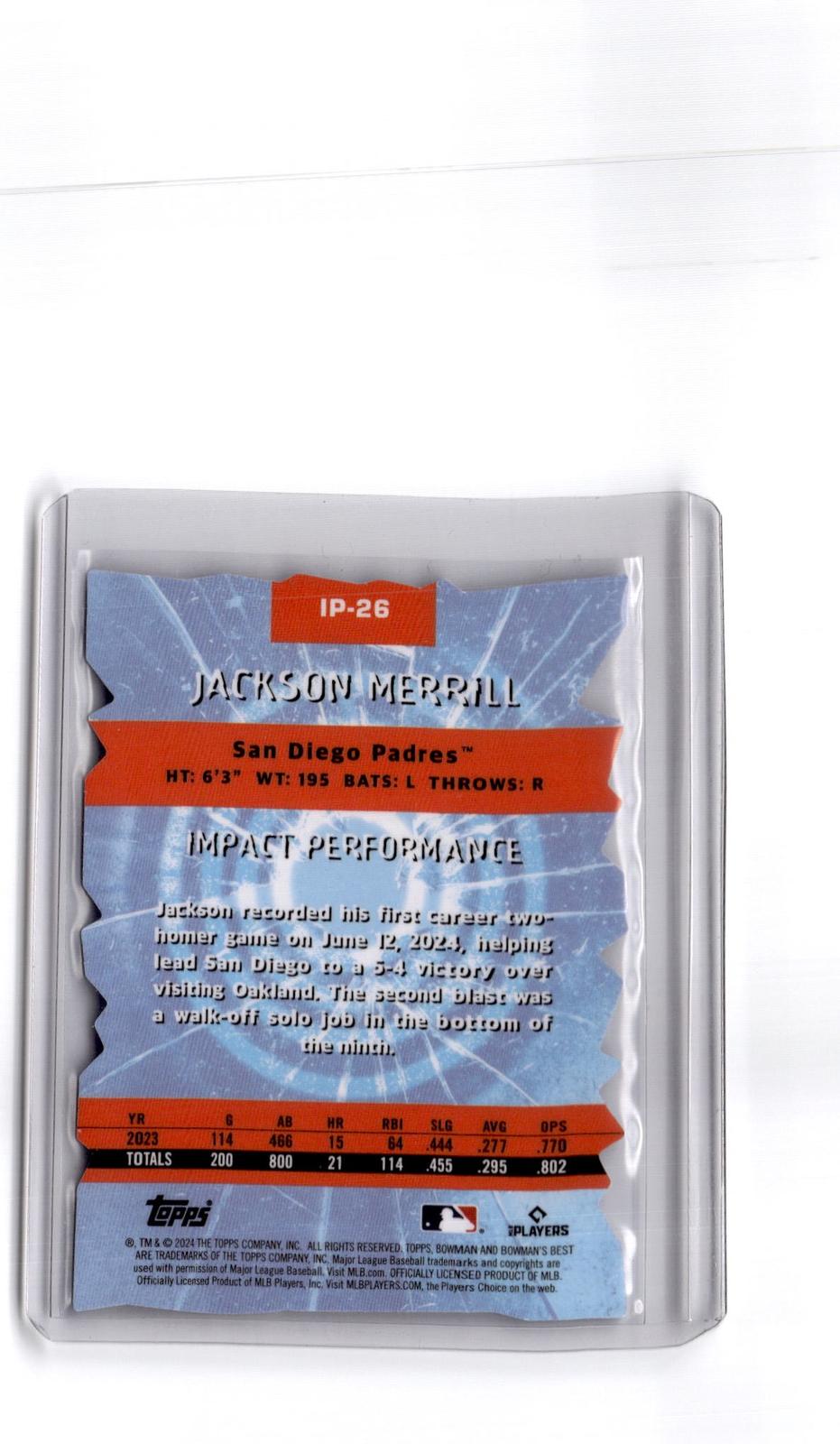 2024 Bowman's Best #IP-26 Jackson Merrill Impact Players