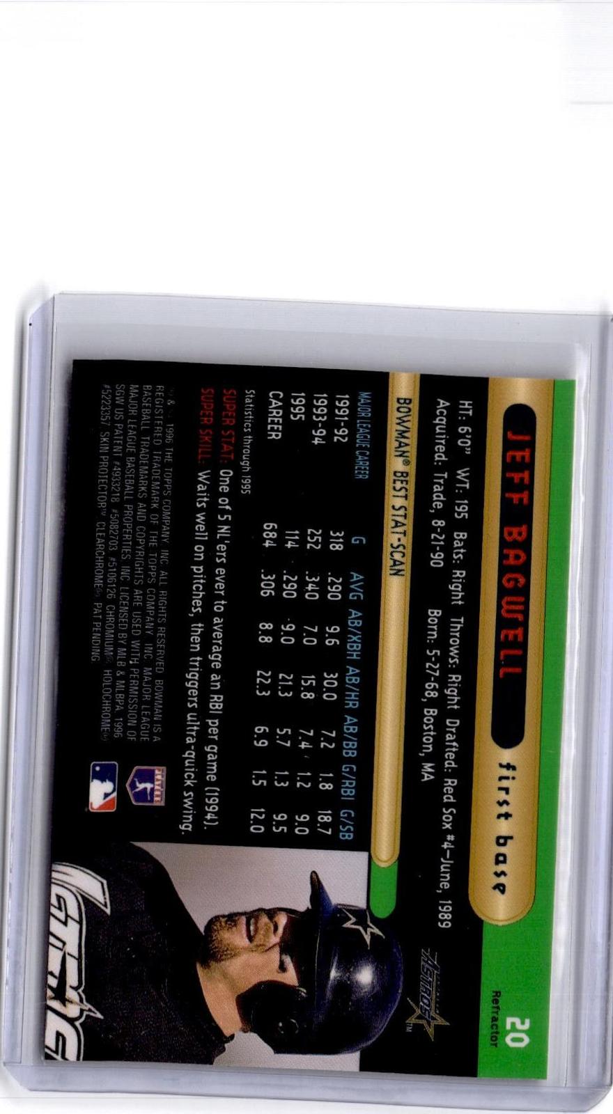 1996 Bowman's Best #20 Jeff Bagwell Refractor