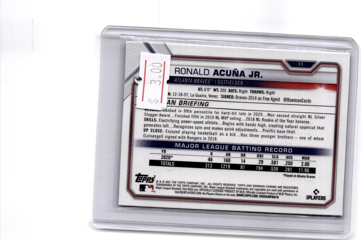 2021 Bowman Chrome Sapphire Edition #11 Ronald Acuña Jr.
