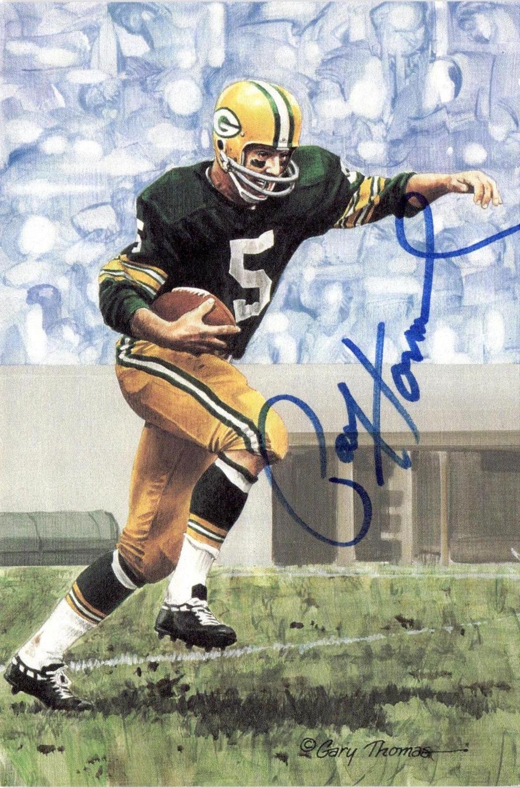 1990 Goal Line Hall of Fame Art Collection #44 Paul Hornung AUTO #/5000