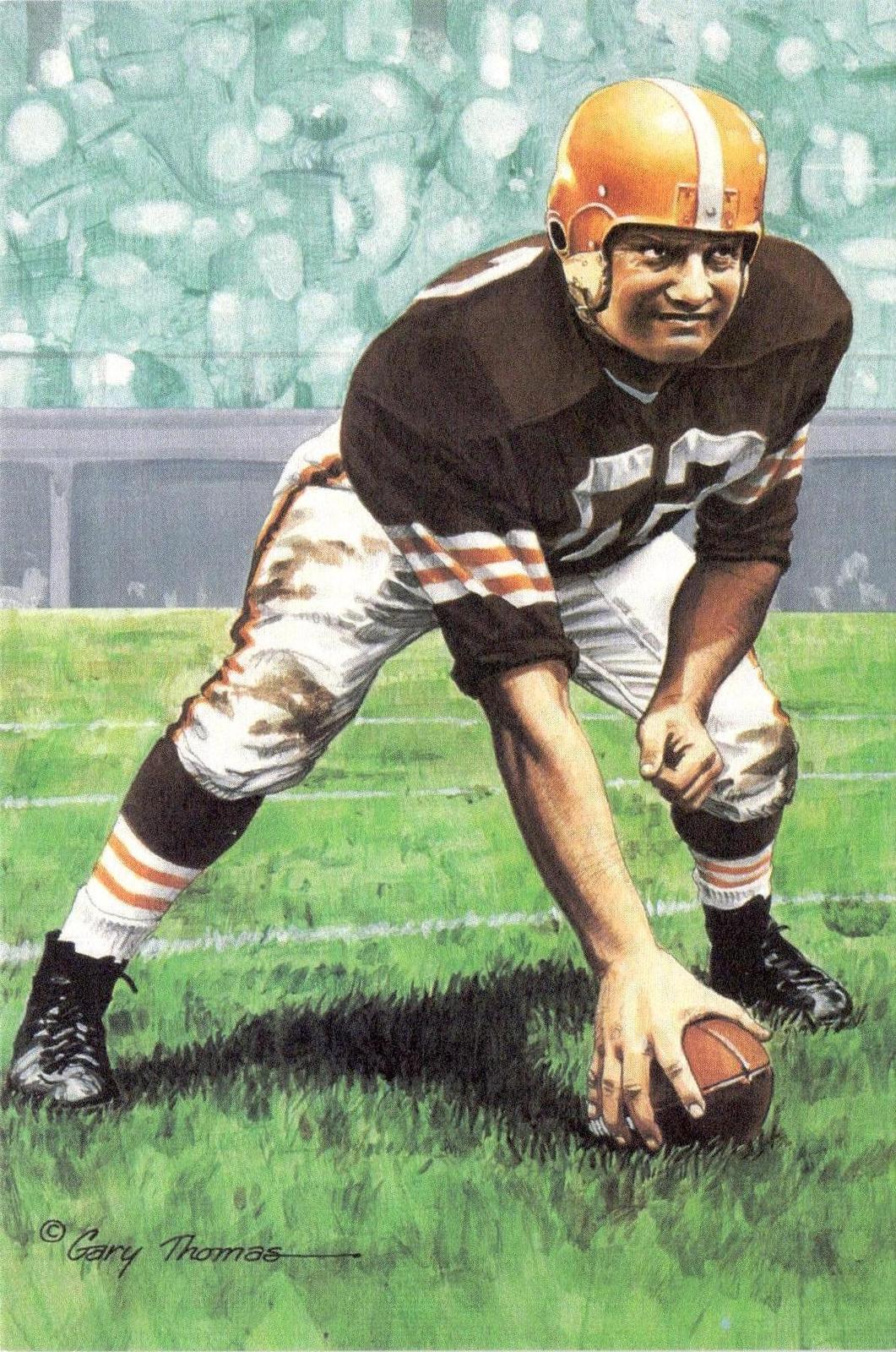 1990 Goal Line Hall of Fame Art Collection #41 Frank Gatski #/5000