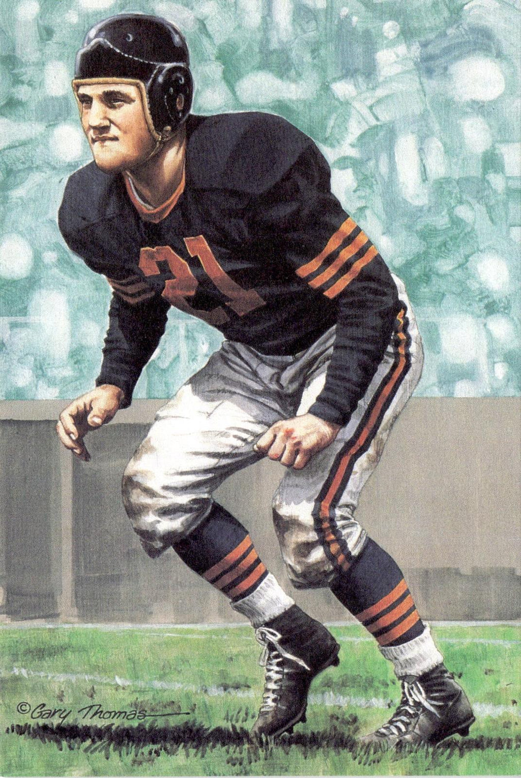 1990 Goal Line Hall of Fame Art Collection #40 Dan Fortmann #/5000