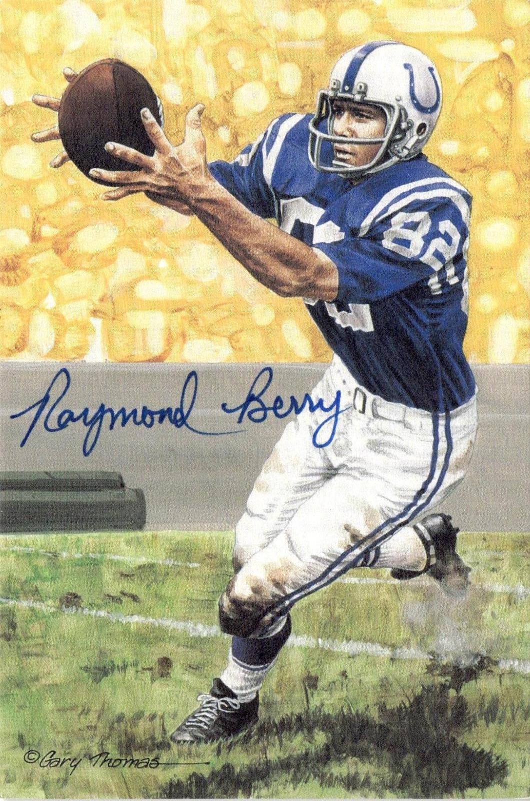 1990 Goal Line Hall of Fame Art Collection #33 Raymond Berry AUTO #/5000