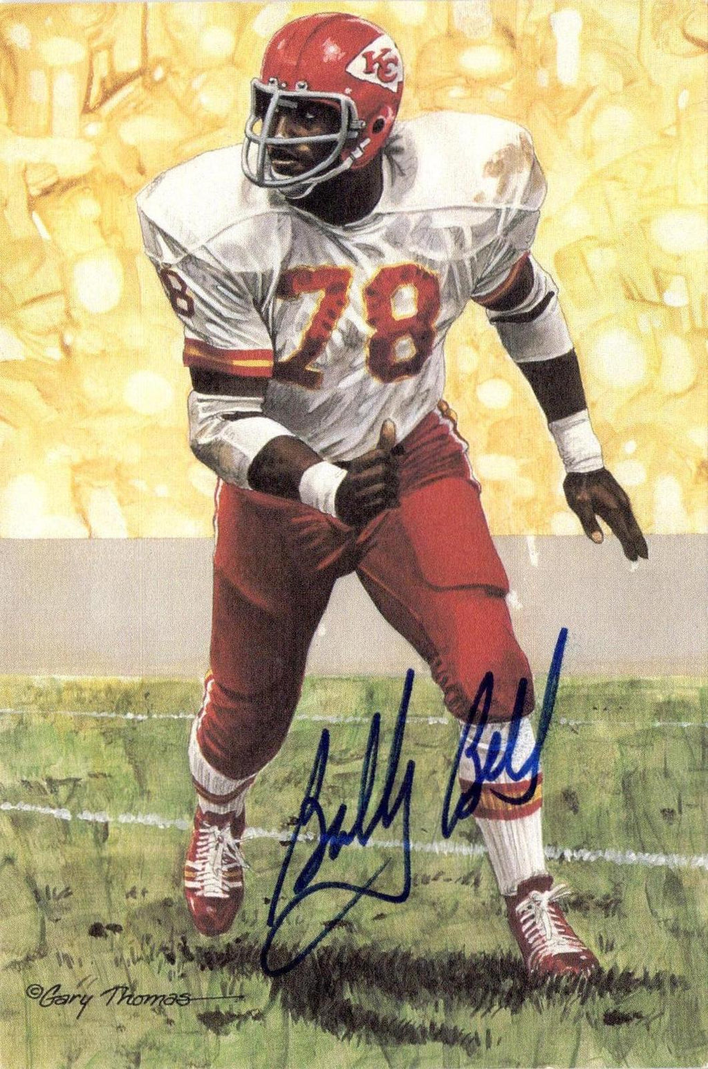 1990 Goal Line Hall of Fame Art Collection #32 Bobby Bell AUTO #/5000