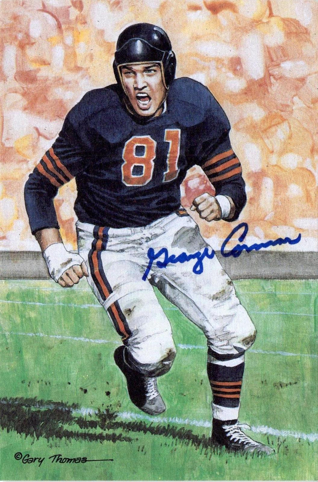 1989 Goal Line Hall of Fame Art Collection #7 George Connor AUTO #/5000
