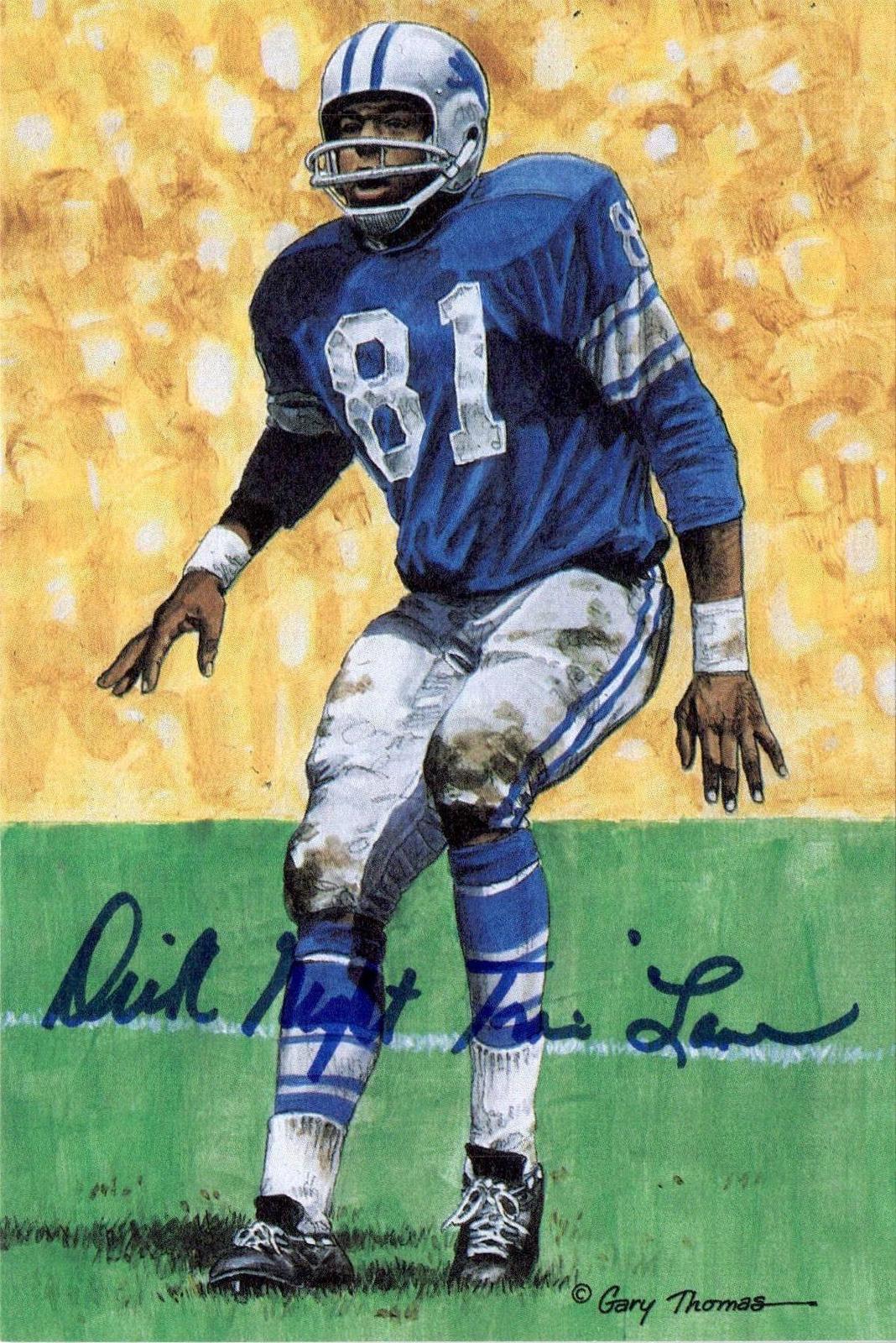 1989 Goal Line Hall of Fame Art Collection #18 Dick Lane AUTO #/5000