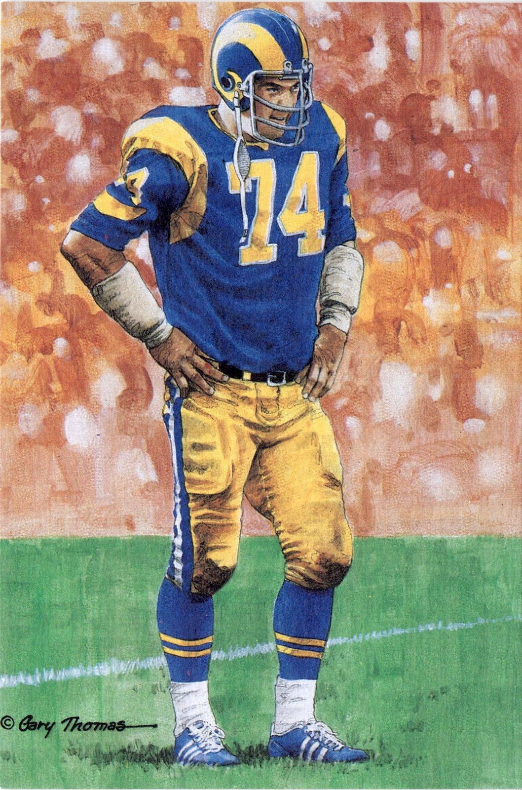 1989 Goal Line Hall of Fame Art Collection #21 Merlin Olsen #/5000