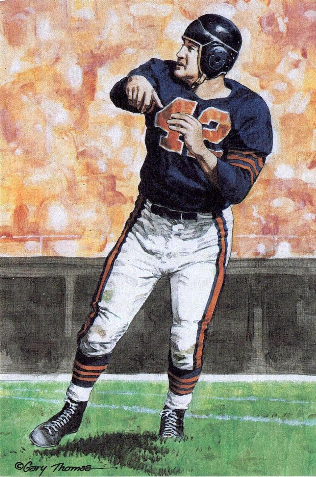 1989 Goal Line Hall of Fame Art Collection #19 Sid Luckman #/5000
