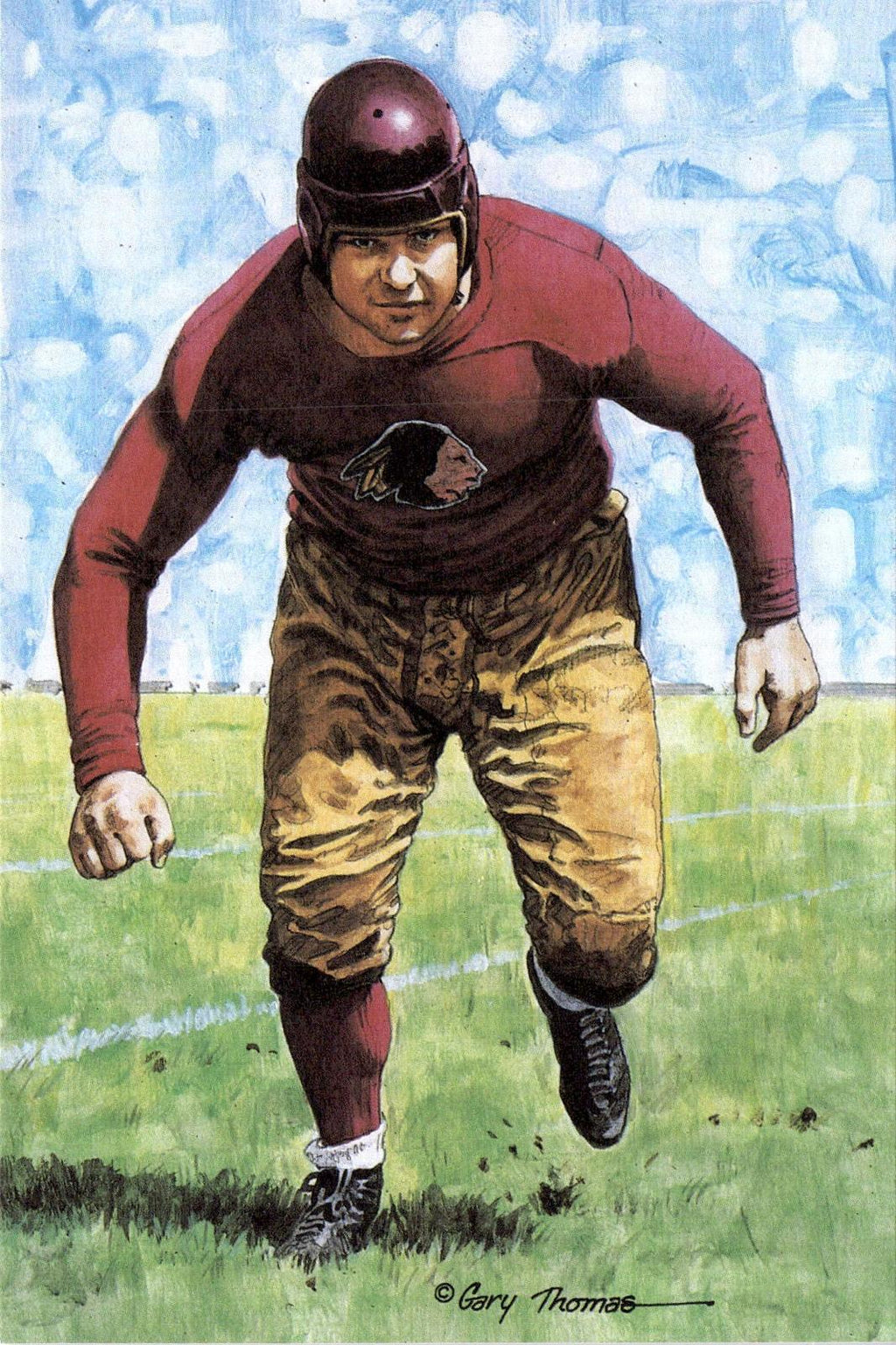 1989 Goal Line Hall of Fame Art Collection #8 Albert Glen "Turk" Edwards #/5000