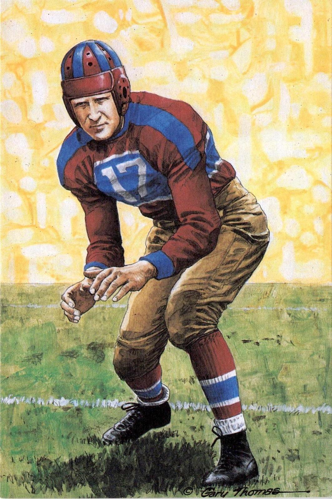 1989 Goal Line Hall of Fame Art Collection #2 Morris Badgro #/5000