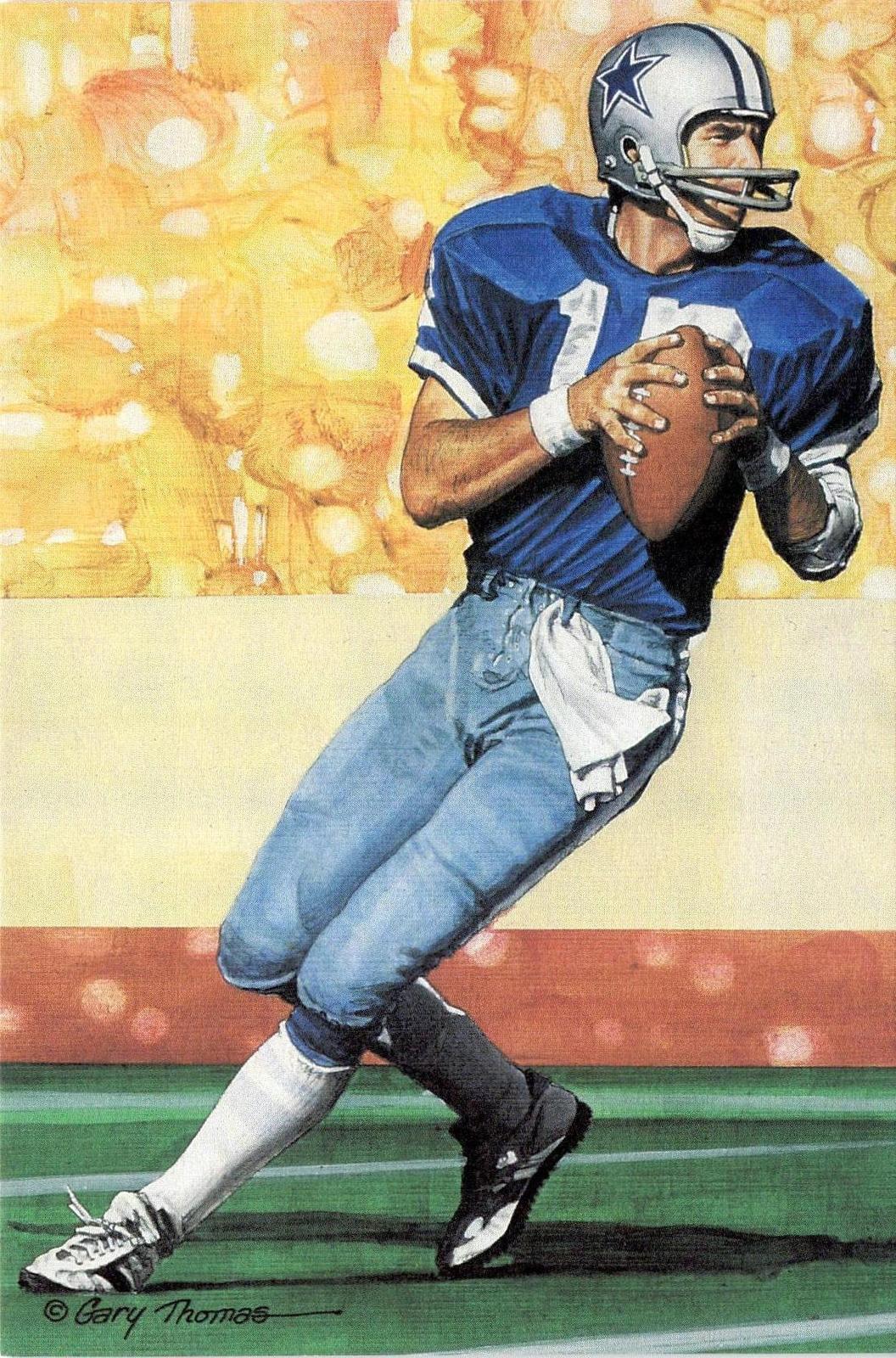 1991 Goal Line Hall of Fame Art Collection #86 Roger Staubach #/5000