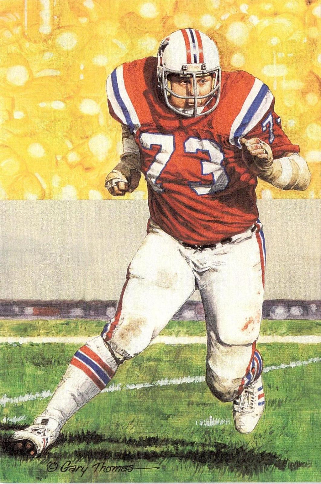 1991 Goal Line Hall of Fame Art Collection #70 John Hannah #/5000