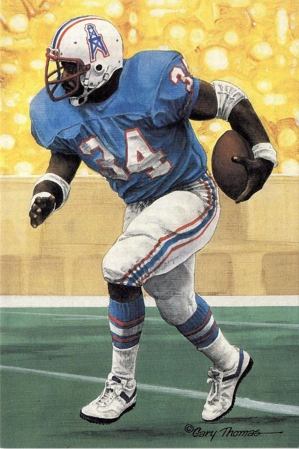 1991 Goal Line Hall of Fame Art Collection #64 Earl Campbell #/5000