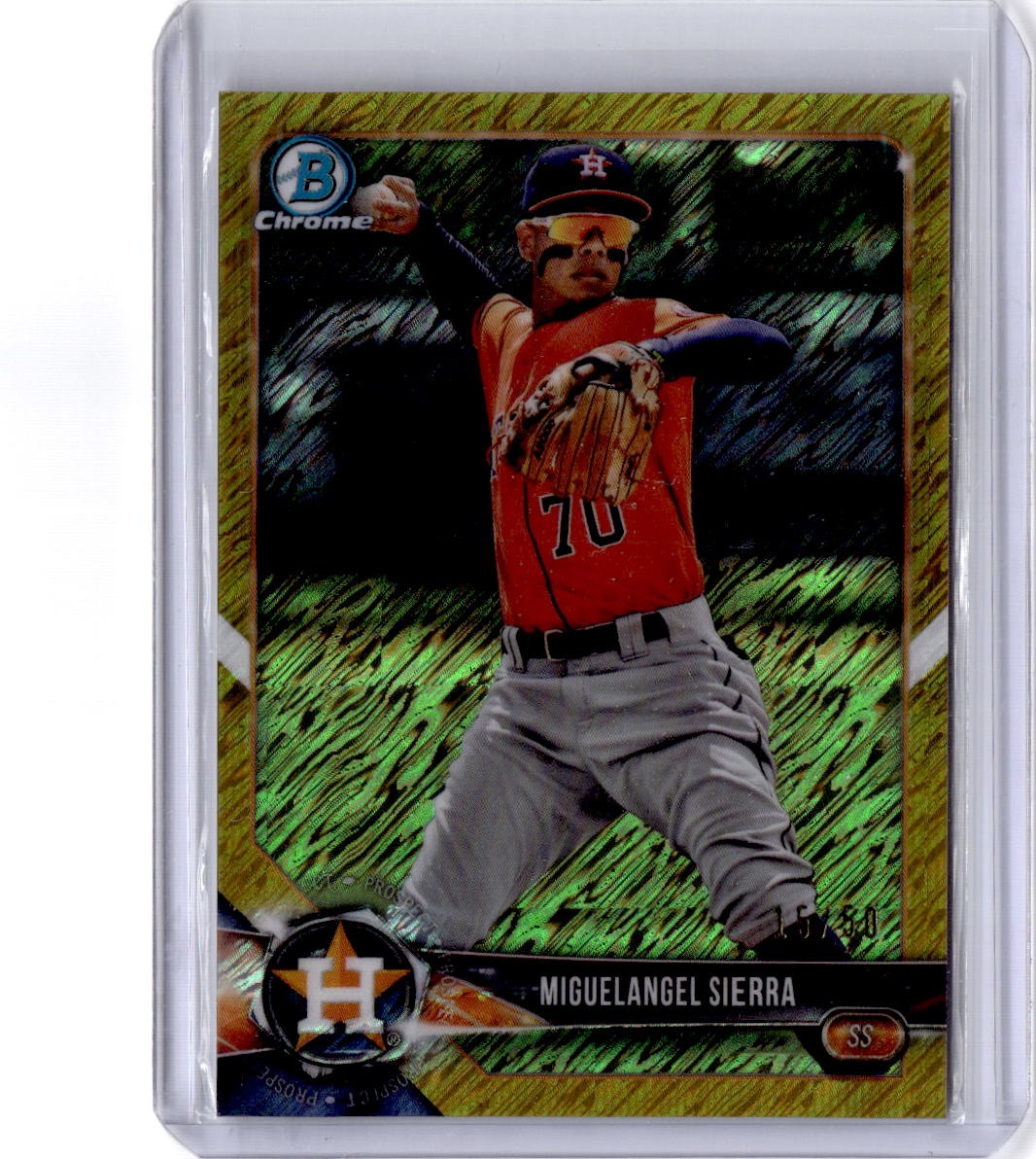 2018 Bowman Miguelangel Sierra Chrome Prospects Gold Shimmer Refractor #/50