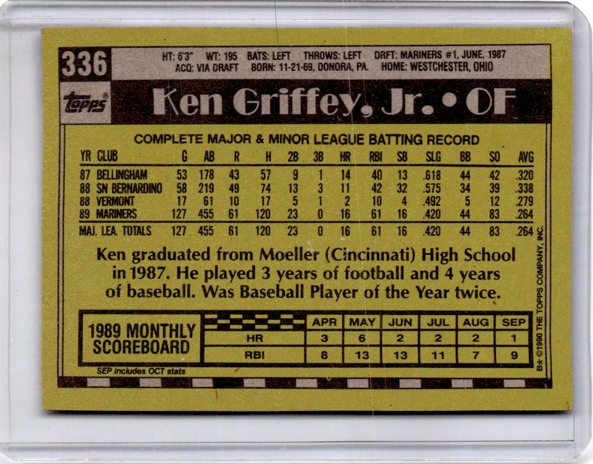1990 Topps #336 Ken Griffey, Jr.