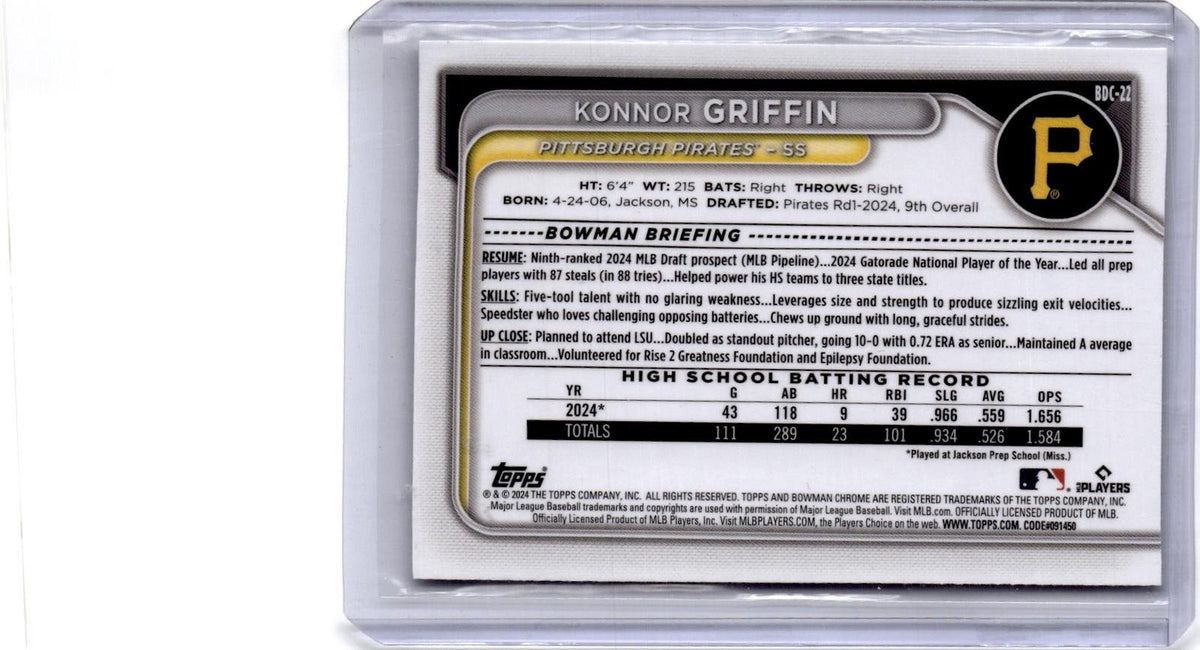 2024 Bowman Draft #BD-22 Konnor Griffin
