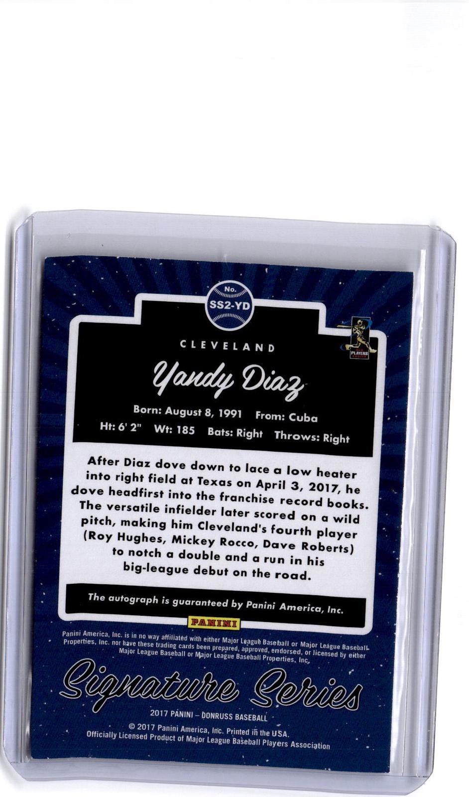 2017 Panini Chronicles #SS2-YD Yandy Diaz Donruss Signature Series