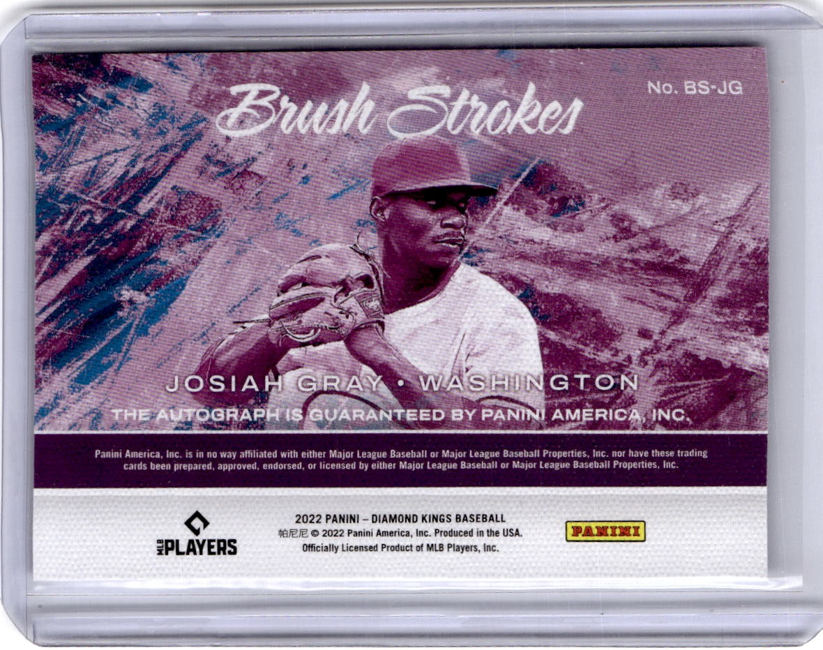 2022 Panini Diamond Kings #BS-JG Josiah Gray Brush Strokes Holo Silver #/99