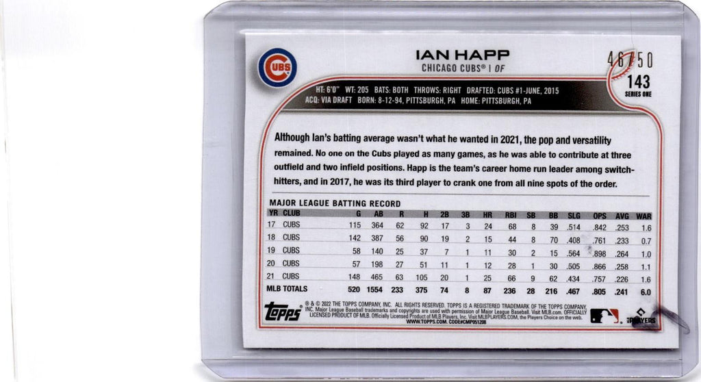 2022 Topps 1st Edition #143 Ian Happ Red Foil #/50