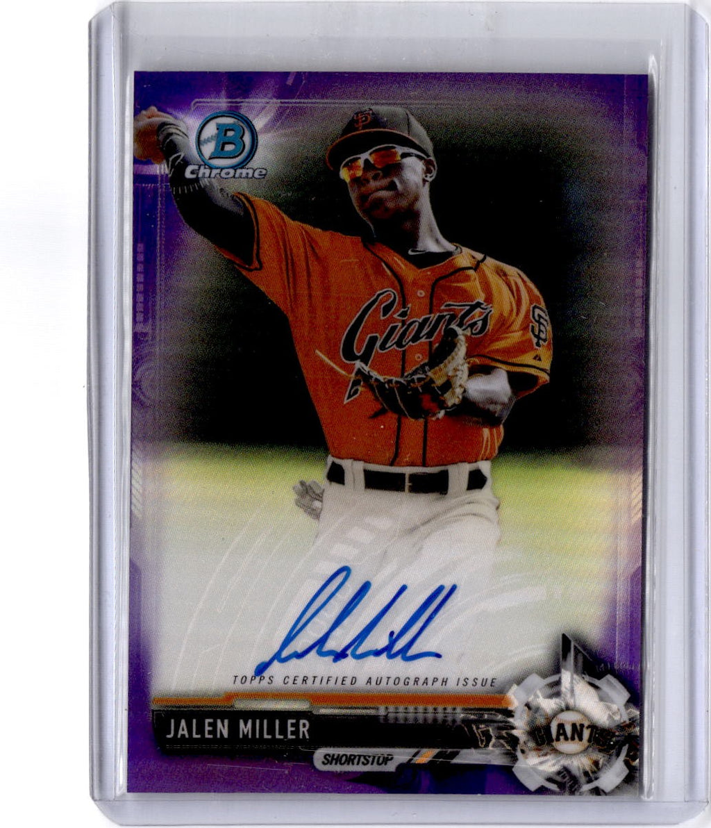2017 Bowman  Jalen Miller Chrome Prospect Autographs Refractor Purple/250