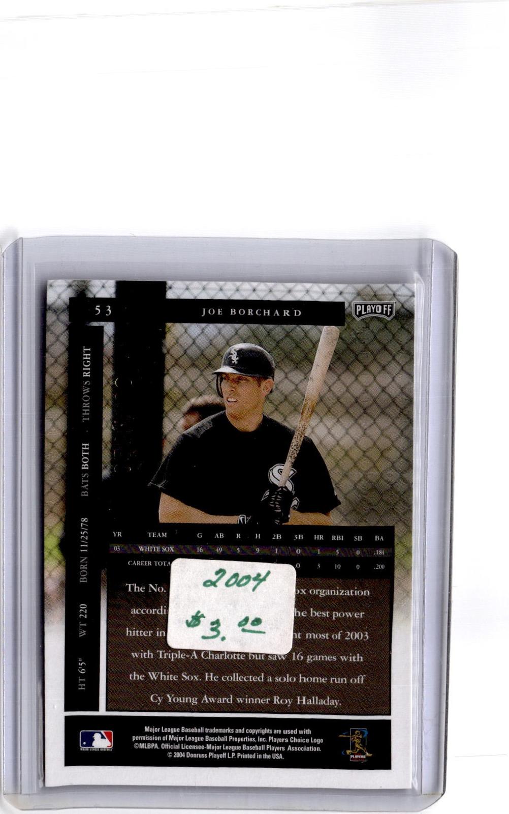 2004 Playoff Honors #53 Joe Borchard Credits Bronze #/100