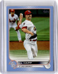 2022 Topps #334 J.A. Happ Father's Day Powder Blue #/50