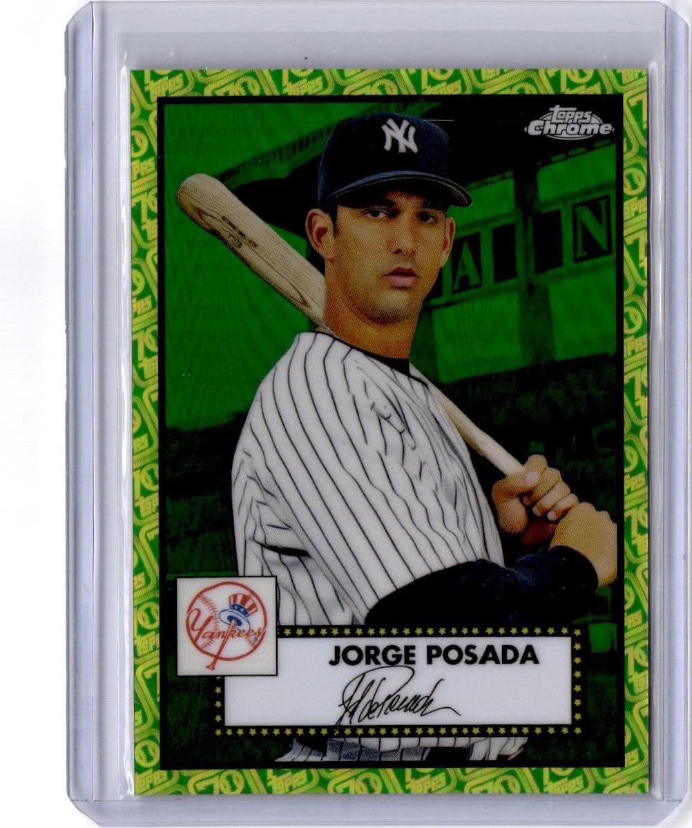 2021 Topps Chrome Platinum Anniversary Jorge Posada Green/Yellow Refractor #/99