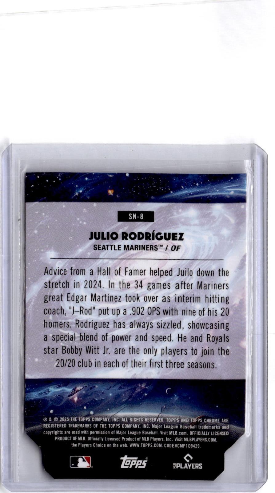 2025 Topps Chrome Cosmic #SN-8 Julio Rodríguez Stella Nova