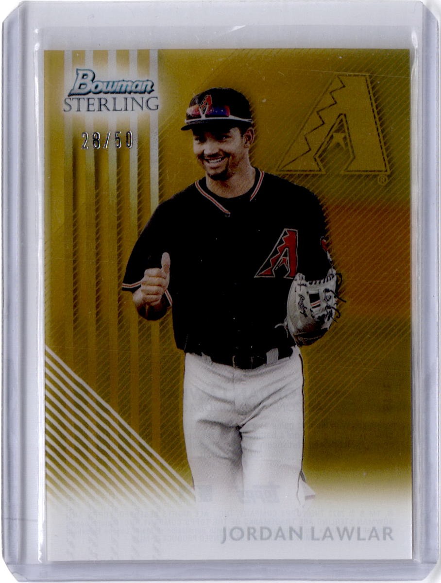 2022 Bowman Sterling #ST-JL Jordan Lawlar Sterling Tek Gold Refractor #/50