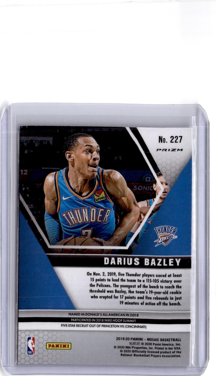 2019-20 Panini Mosaic #227 Darius Bazley Genesis