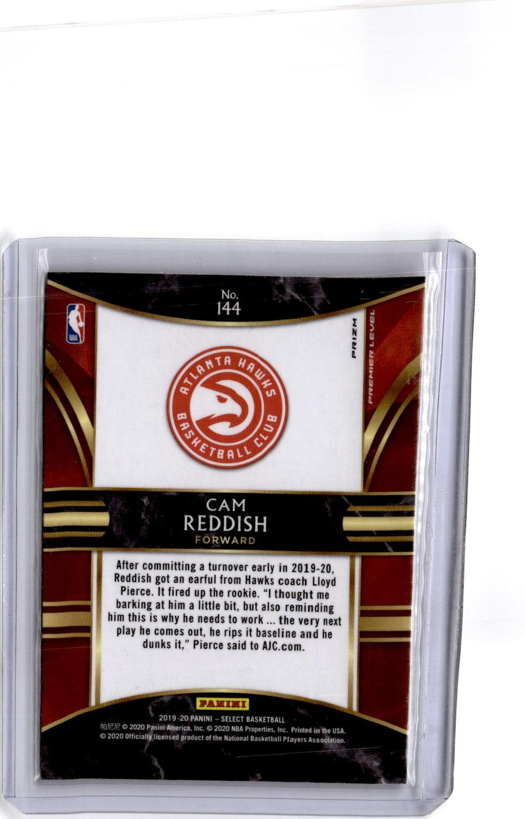 2019-20 Panini Select #144 Cam Reddish Gold Wave Prizm