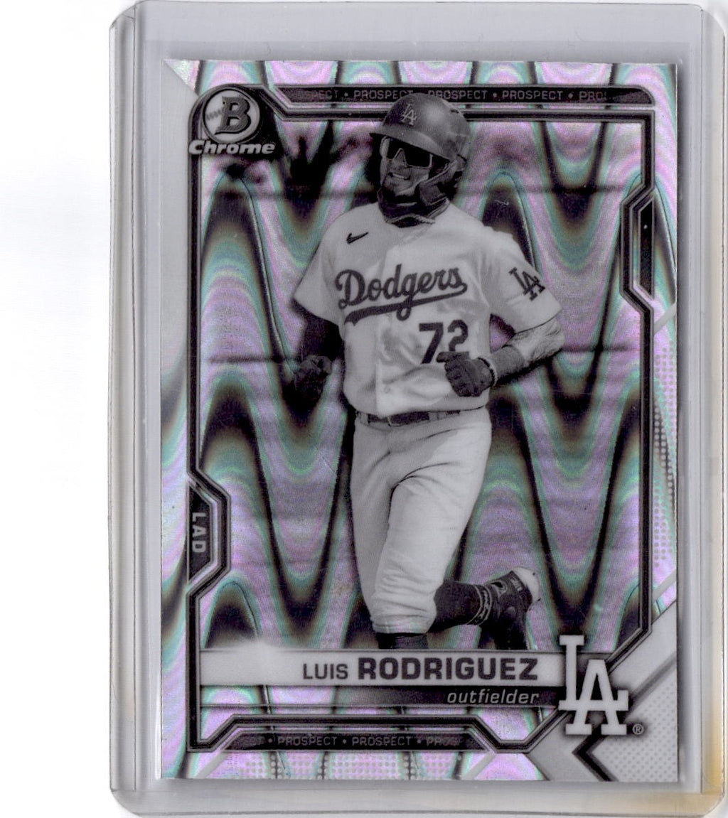 2021 Bowman Draft #BDC-134 Luis Rodriguez Chrome Black & White RayWave Refractor