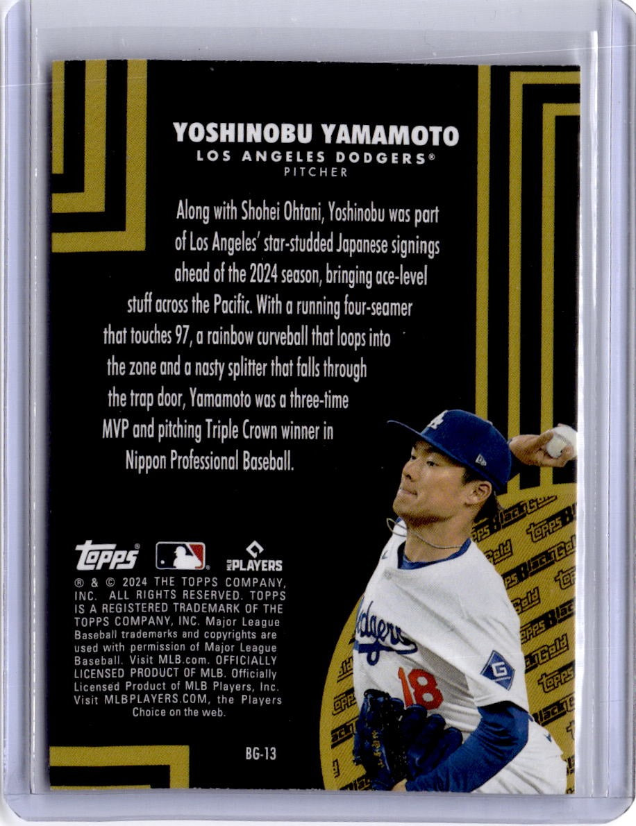2024 Topps Update #BG-13 Yoshinobu Yamamoto Topps Black Gold
